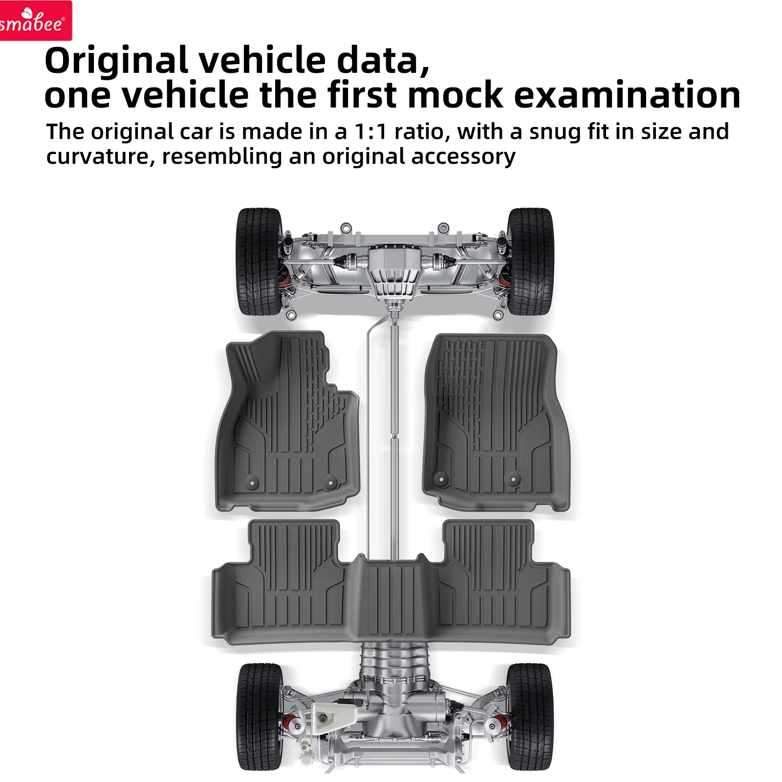 Tapetes de Chão para Carro Smabee para Mazda CX-50 2023 2024 2025, Tapete de Carga, Protetor de Porta-Malas, Acessórios Impermeáveis TPE 3D