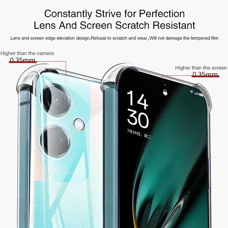 Anti Drop Airbag Phone Case for OPPO A79 A59 OPPOA79 OPPOA59 5G Soft Shockproof Lens Protector Transparent Silicone Bumper Cover