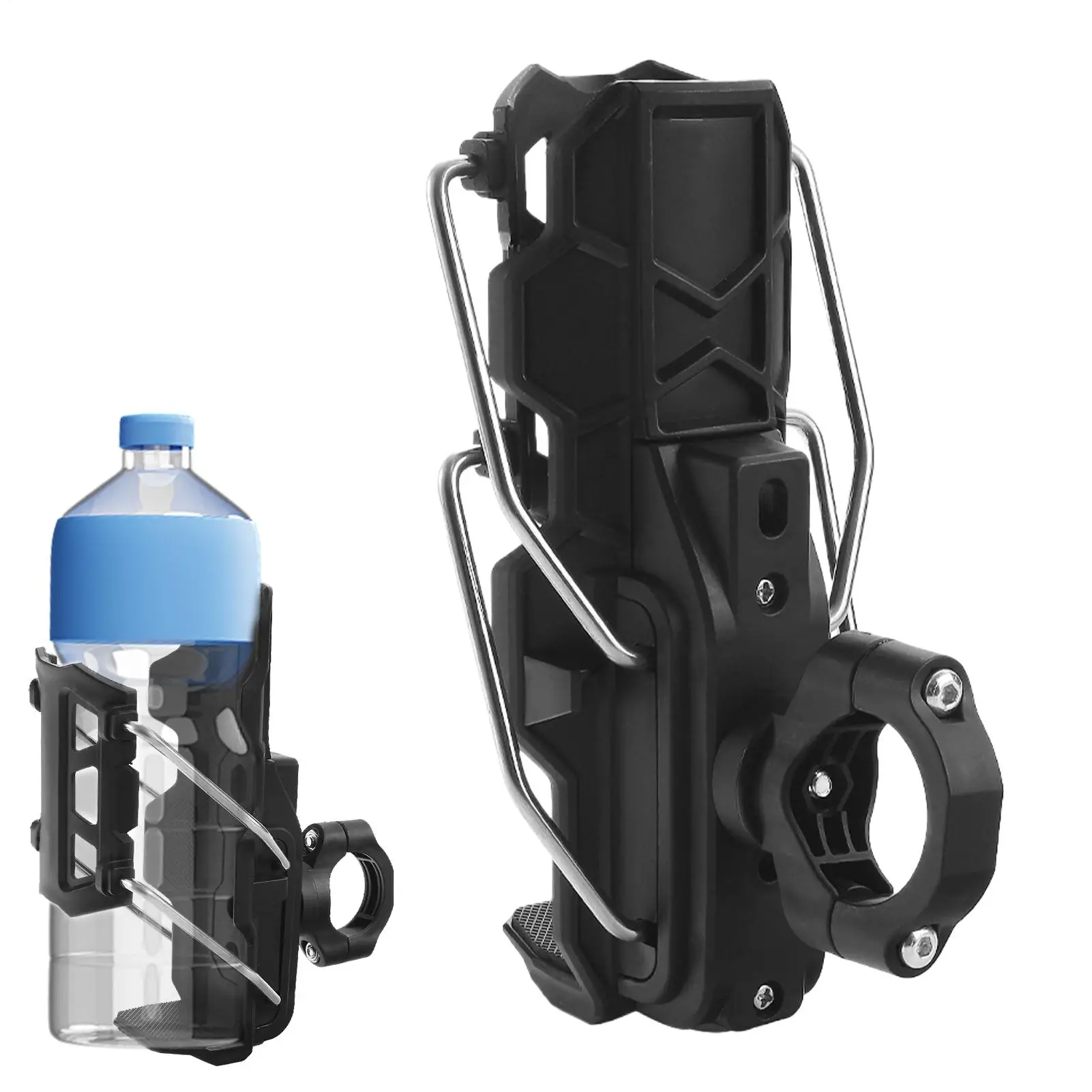 ATV Cup Holder Bikes Water Bottle Mount Size Adjustable No Drill Drink Holder for 1.26-3.15 Inch Diameter Bottles for Bikes