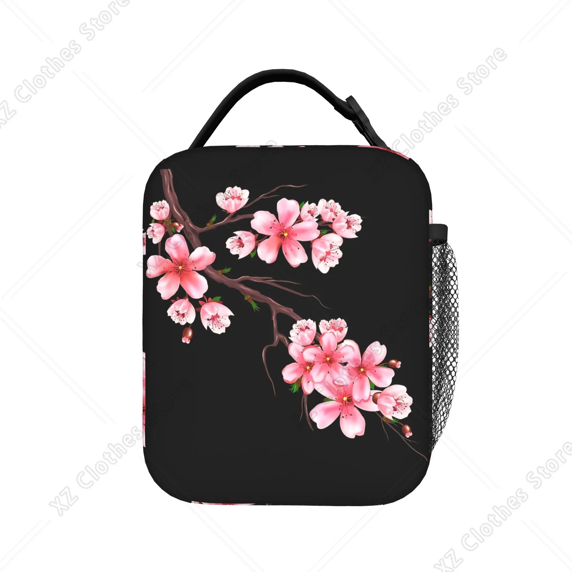 Sakura Cherry Blossom Lunch Bag For Girl Boy  Picnic Graphic Lunch Box Fun Waterproof Thermal Lunch Bags