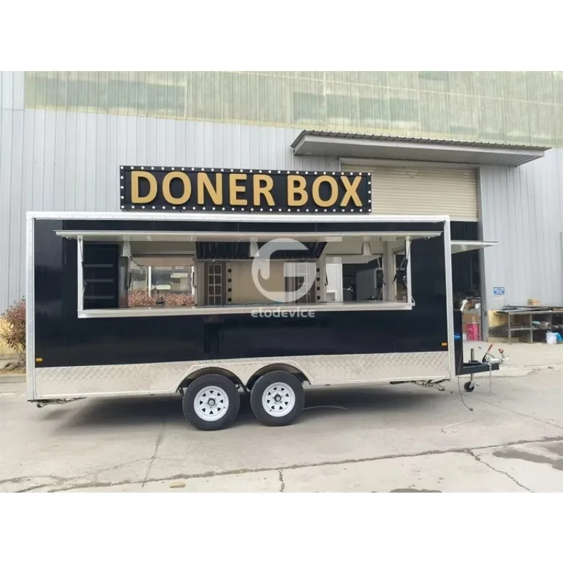 Fully Equipped Street Mobile Food Trailer Truck With Pizza Oven, Multi‑Purpose Vending Cart For Taco Fast Food Business
