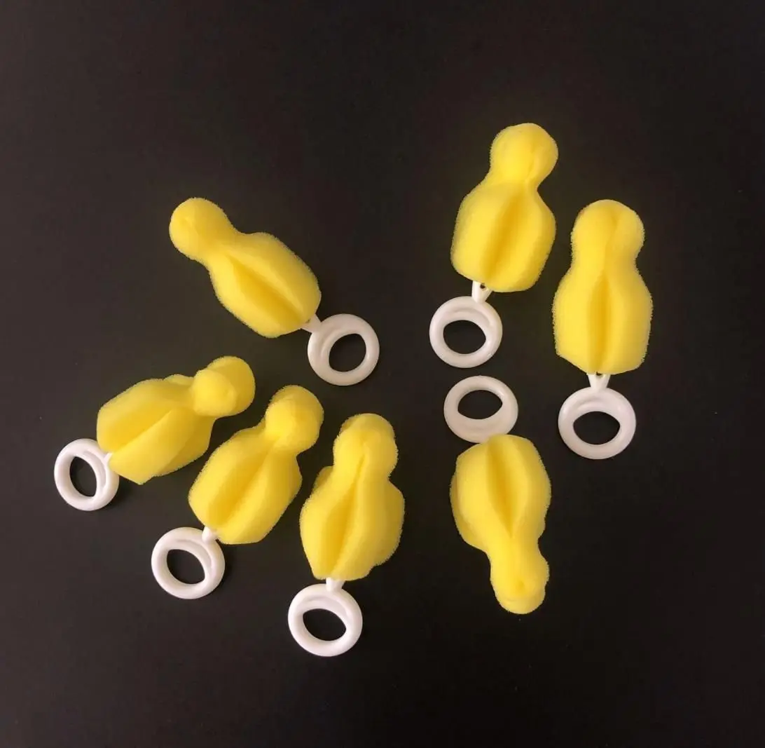 5 pc Infant Yellow Sponge  Nipple Brush Pacifier Cleaner 360 Degree Rotating Feeding Bottle Brushes