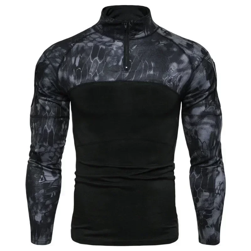 Men\'s Camouflage Long Sleeve T-shirt Fashion Casual Sports Outdoor Military Long Sleeve Shirt
