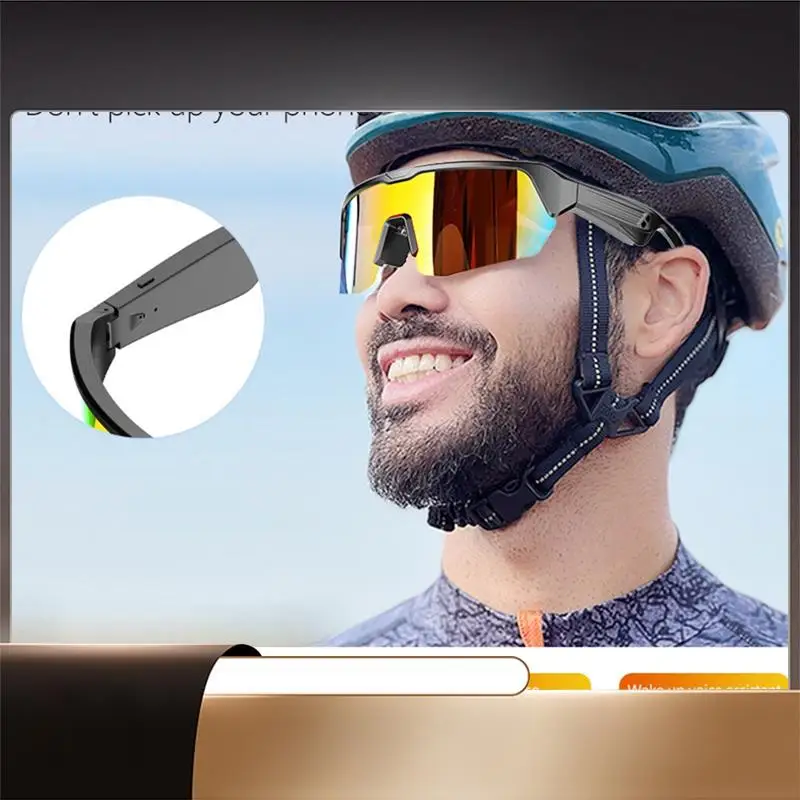 

Bluetooth Smart Sunglasses With Audio Call & Music Capabilities Sports Driving Earbuds Headphones-X64A