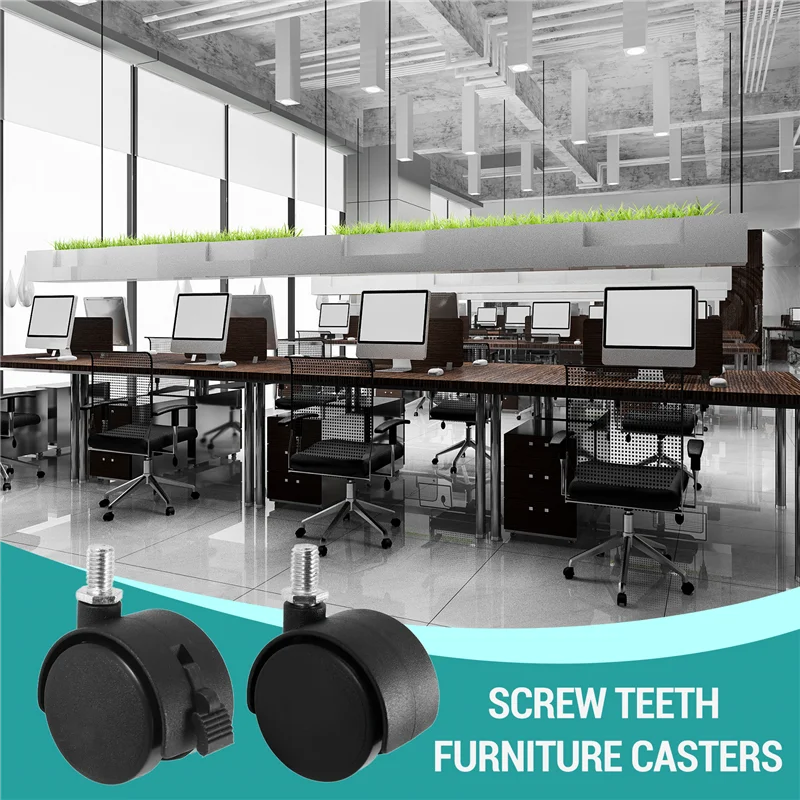 A26F-Set Of 4 Screw In Caster Wheels - 2 With Lock Function