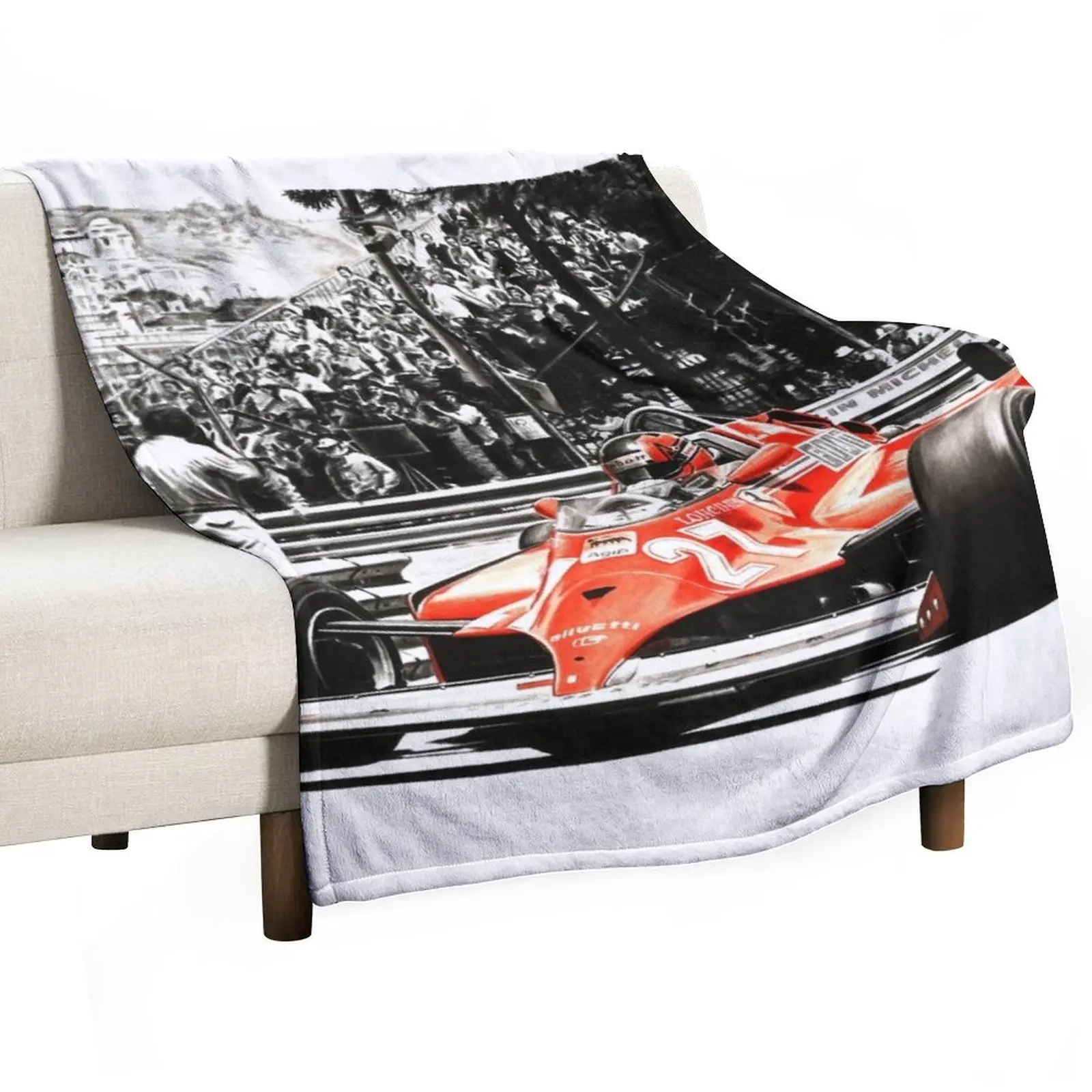 

Villeneuve, Monaco GP, 1981. LF2 Throw Blanket Bed linens Warm Shaggy Plaid Blankets