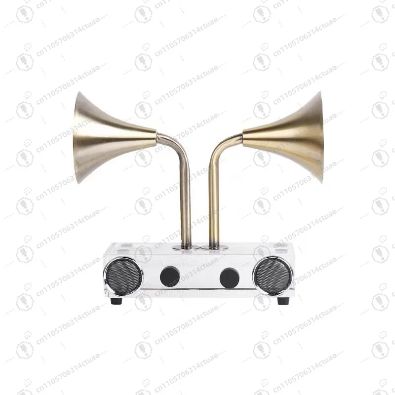 Retro Crystal Phonograph Model Ornament Modern Metal Desktop Decor for Living Room & Office