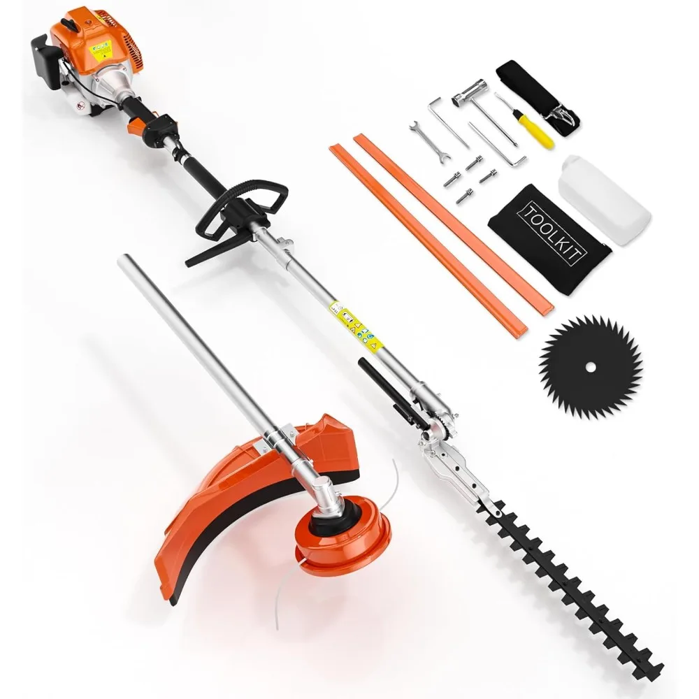 

52cc 3 in 1 Gas String Trimmer with Gas Hedge Trimmer,2-Stroke Brush Cutter Gas Powered,Gas Weed Eater Trimmer for Weeds and Gra