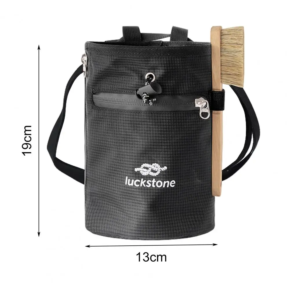 Bouldering Chalk Bag Capacity Climbing Chalk Bag with Brush Adjustable Belt Waterproof Portable Drawstring Closure for Storage