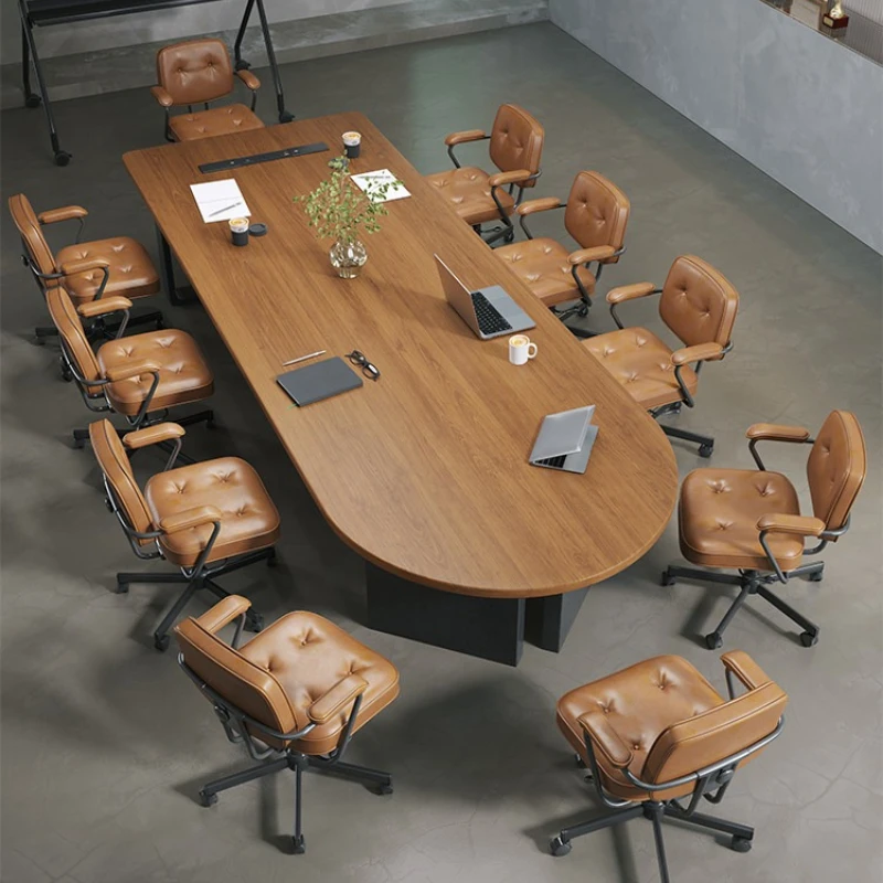 반원형 회의 테이블 고급스러운 고급 협상 교육용 테이블 다기능 대형 사무용 가구