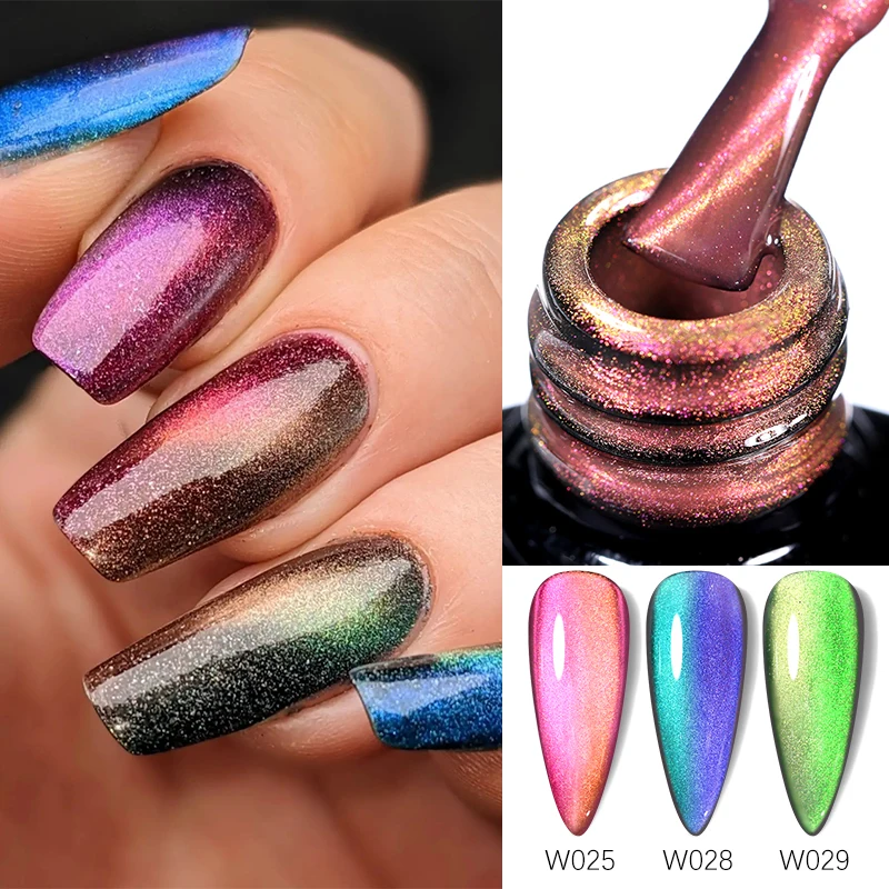 UR SUGAR 7ml Mental Double Color Cat Magnetic Gel Rainbow Color Gel Nail Polish Semi Permanent Soak Off Sparkling Nail Varnish