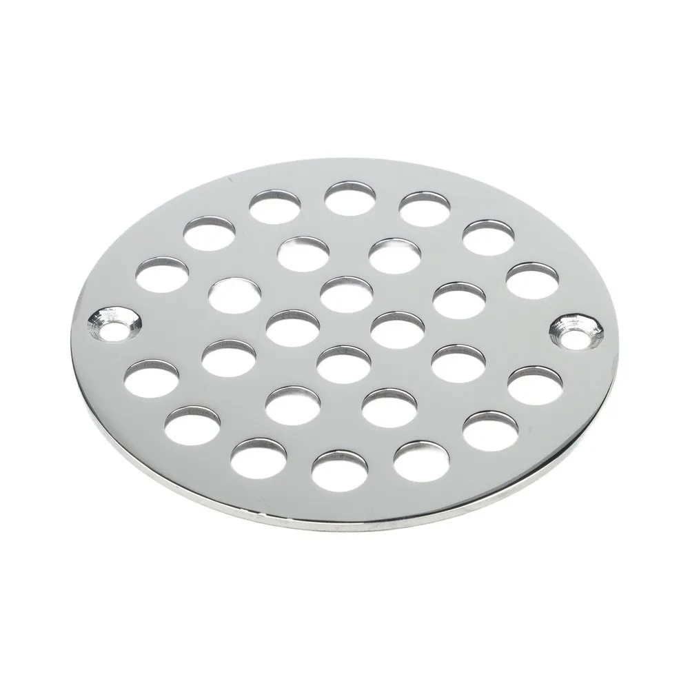 Stainless Steel 4 Inch Shower Drain Cover with Screw in Installation Designed to Prevent Clogs and Promote Smooth Drainage
