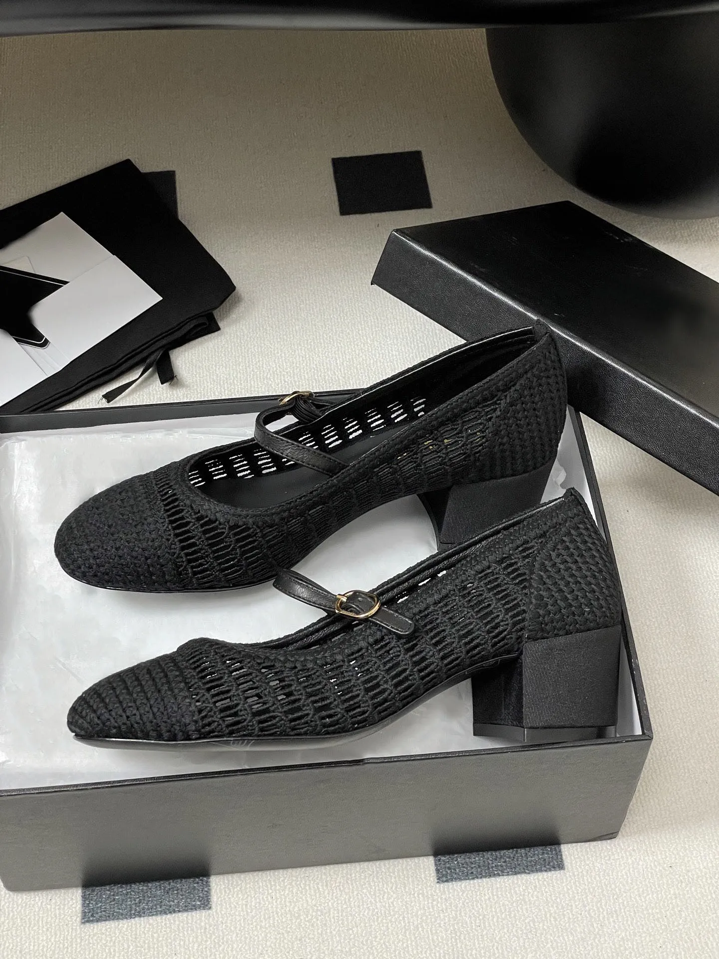 Women's Shoes Raffia Weave Mary Jane Pumps Straw Hollow
