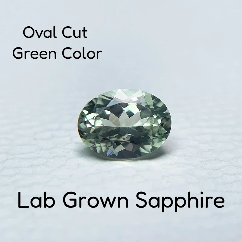 

Lab Grown Sapphire Green Color Oval Cut Various Colors Multiple Sizes for Diy Jewelry Making Selectable AGL Certificate