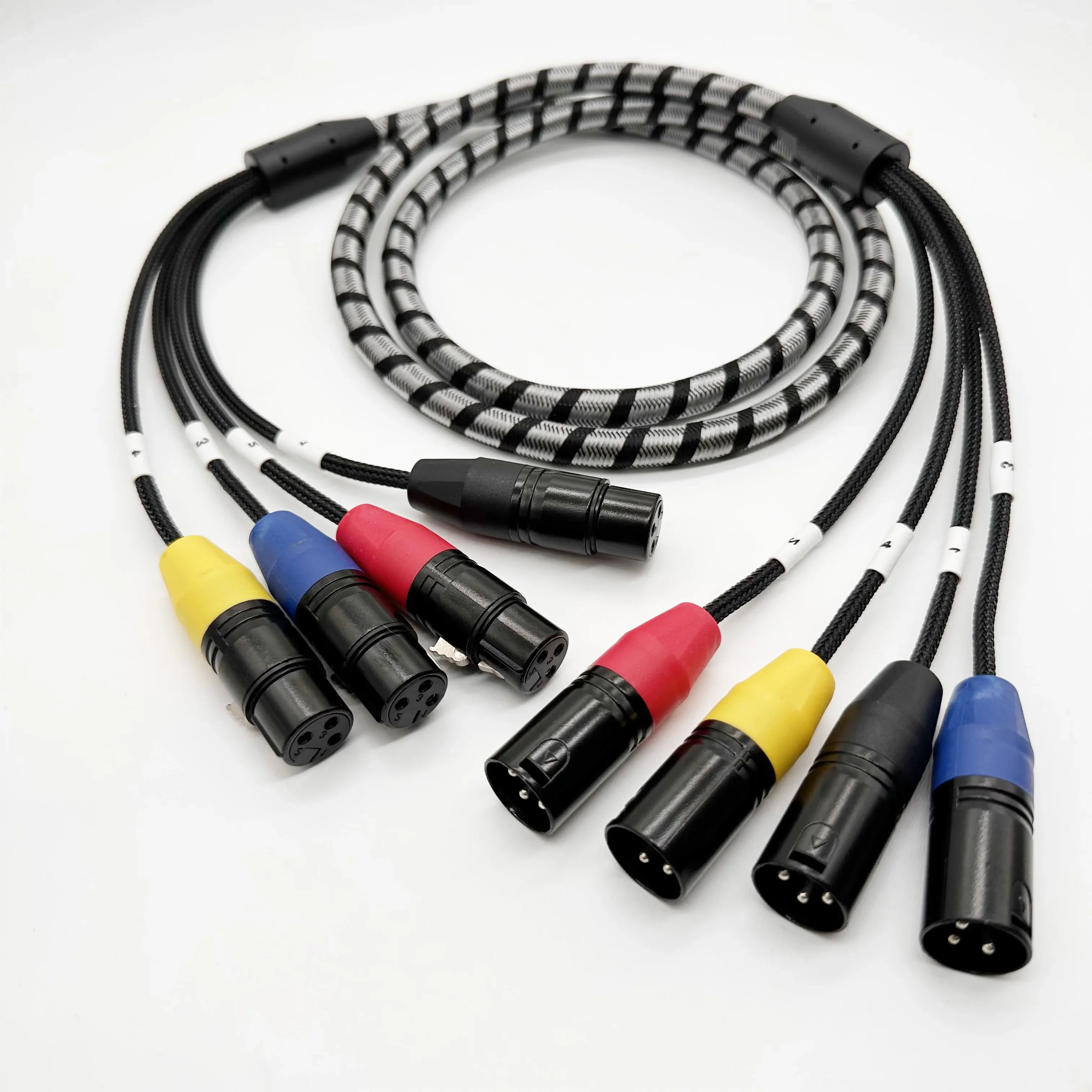 4 Channel XLR Snake Cable Male to Female OFC Audio Foil Shielded For Broadcasting Recording 1m 1.5m 3m 5m 6m