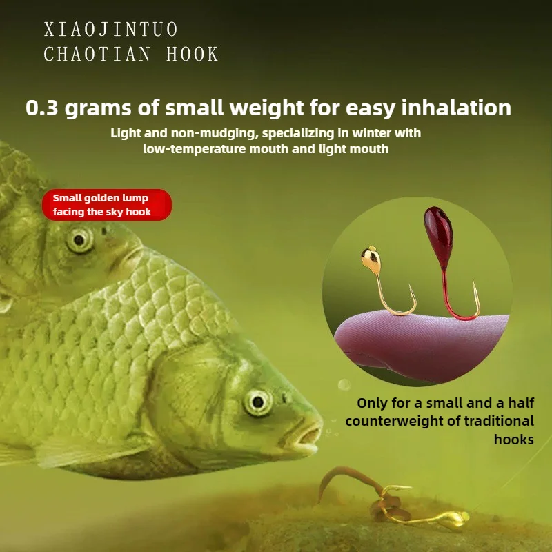 20er-Pack Premium-Angelhaken aus Kohlenstoffstahl – 45 ° Widerhaken, goldene Angelhaken, geeignet für Süßwasser- und Salzwasserfischen – Detail 4