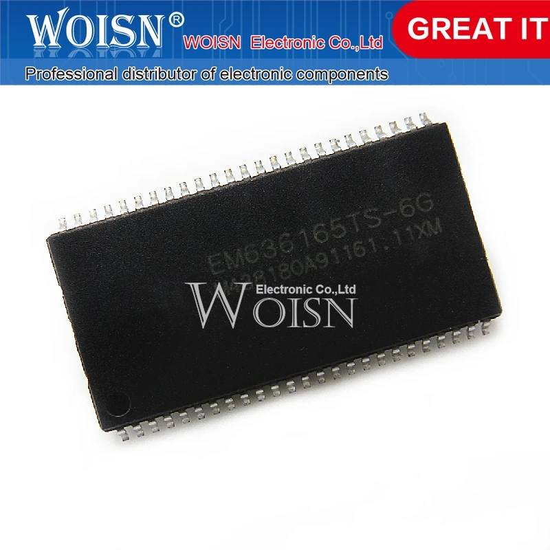 1pcs/lot EM636165TS-6G EM636165TS EM636165 TSOP-50 In Stock