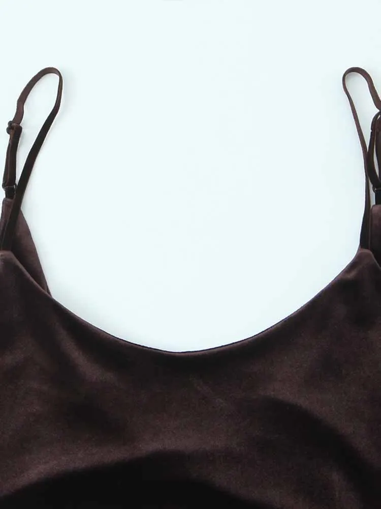 Estilo europeu e americano inverno nova moda roupas femininas elegante fino-ajuste falso veludo longo suspender vestido