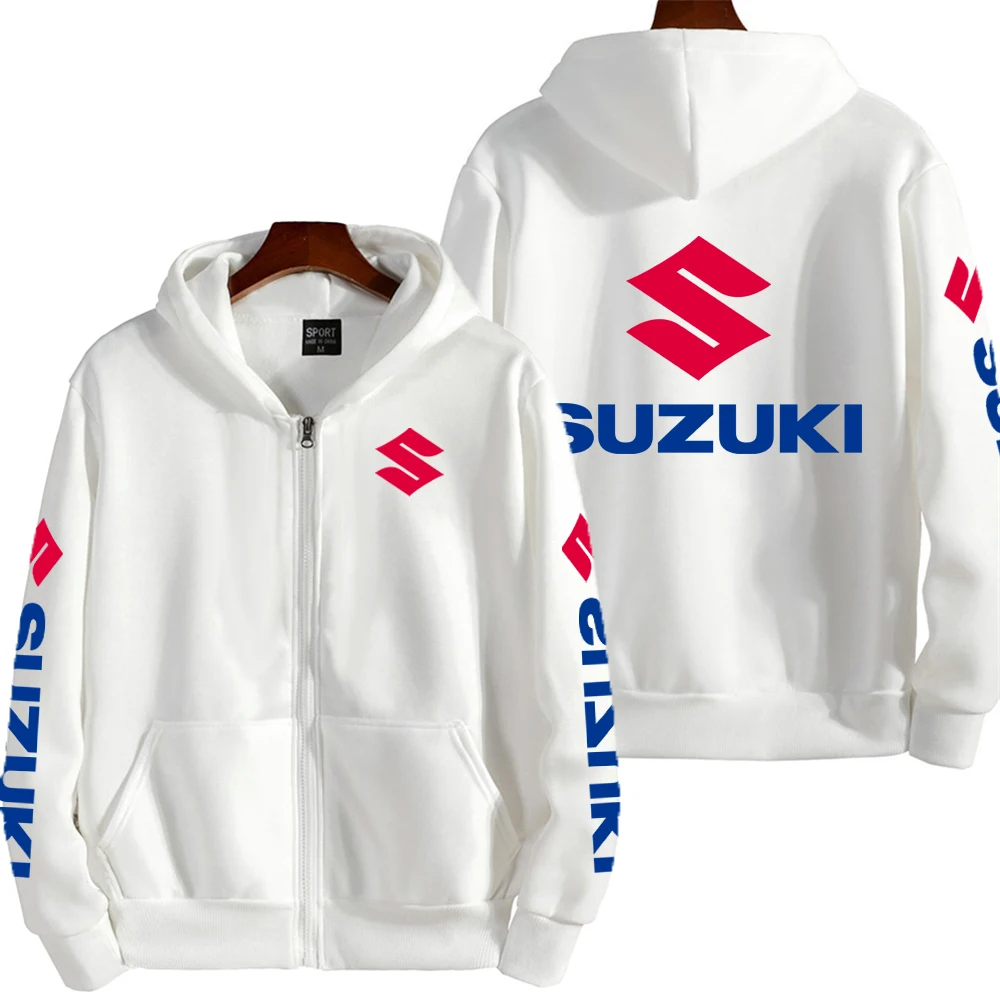 Suzuki logotipo da equipe de corrida da motocicleta dos homens com zíper hoodie 2026 nova moda feminina moletom primavera outono esportes casal jaquet