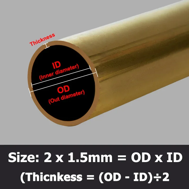 OD 9-80mm Length 500mm Brass Tube Diameter 9/10/12/13/14/15/16/17/18/19/20/21/22/23/24/25~75mm Seamless Round Pipe Tubing