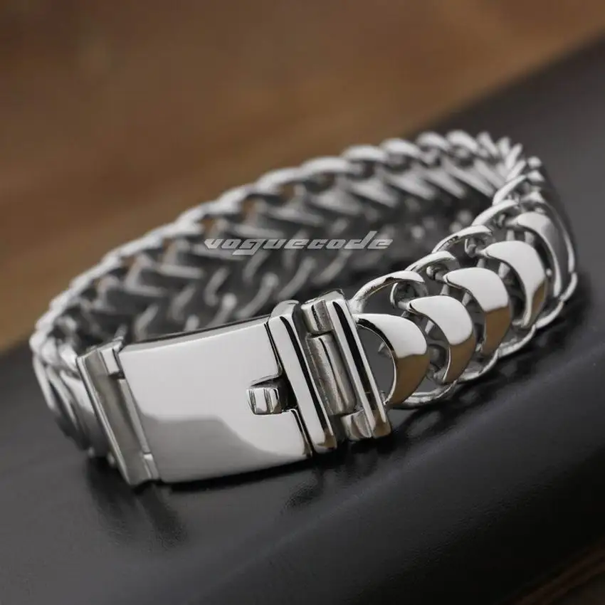 Stainless Steel Mens Bracelet Biker Rocker Punk Chain 5E007