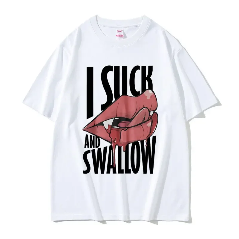 

2025 New T-shirt Vintage Vampire Graphic Print Cotton T Shirts Men Women Casual Oversized Tshirt Funny Halloween Short Sleeve