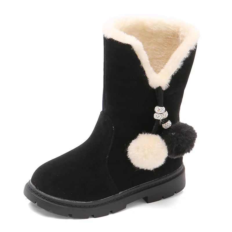 2021 Winter New Girls Boots Warm Cotton Boots Princess Long Children\'S Shoes Kids In The Boots 3 4 5 6 7 8 9 10 11 12 Year Old