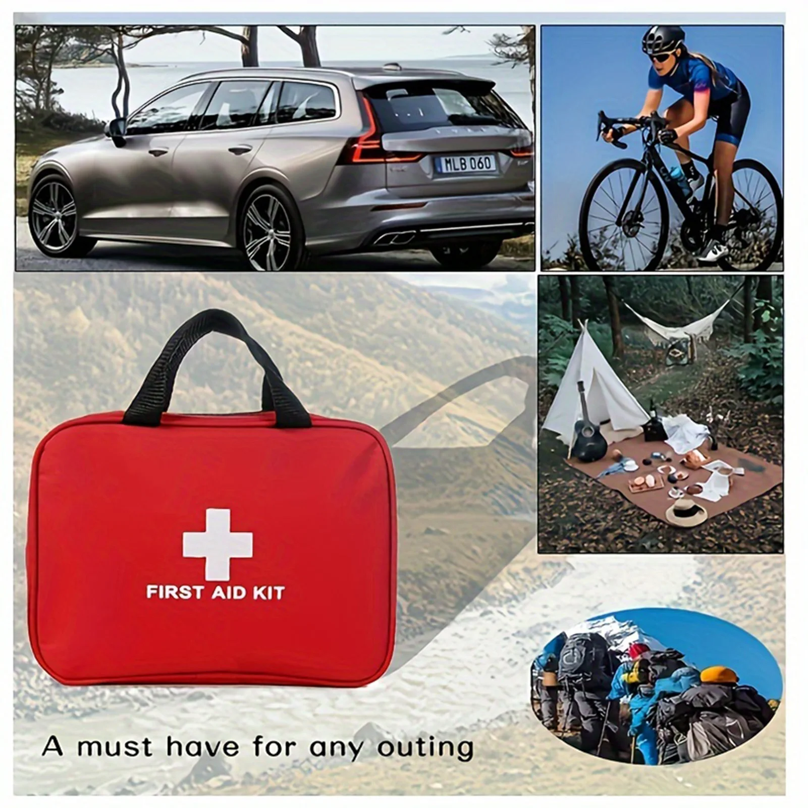 12 stücke 20x14 cm Erste Hilfe Kit Set Outdoor Camping Überleben Erste Hilfe Kit Handheld Leinwand Erste Hilfe Kit für Wilde Wandern Jagd