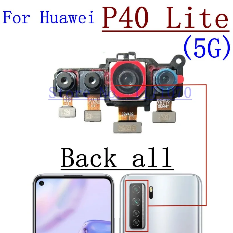 Original Rear Front Camera For Huawei P40 Lite E 4G 5G Facing Backside Frontal Back Small Selfie Camera Module Flex Spare Parts