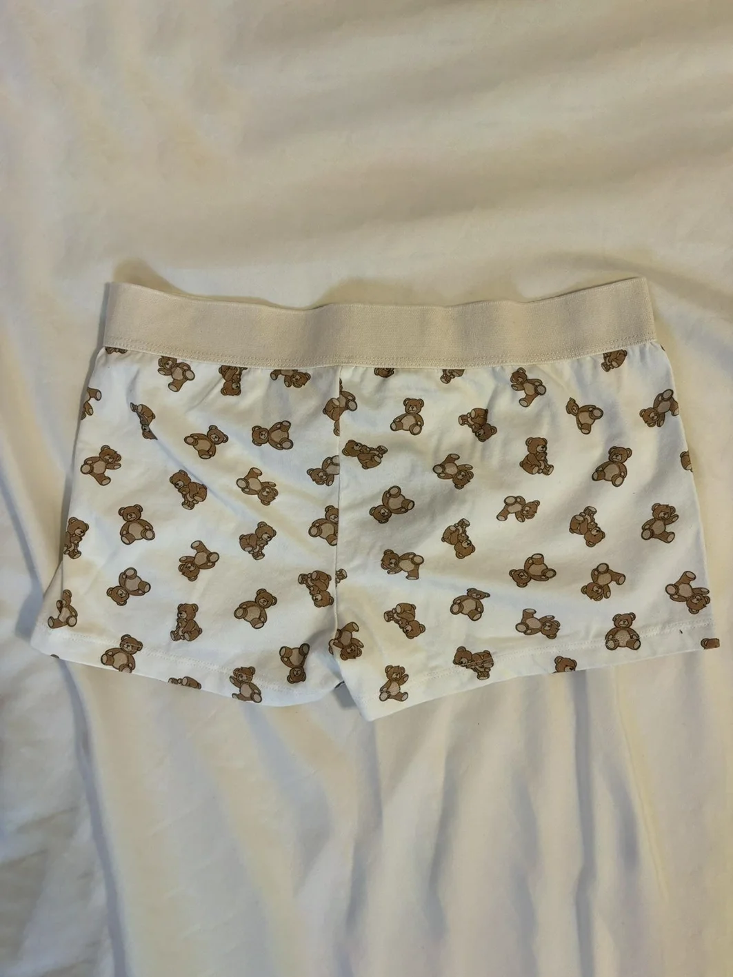Kleine Bären straigth Shorts Frauen Sommer elastische Taille Patchwork lässig kurze Hose süßes Mädchen süße Baumwoll hose nach Hause Unterwäsche