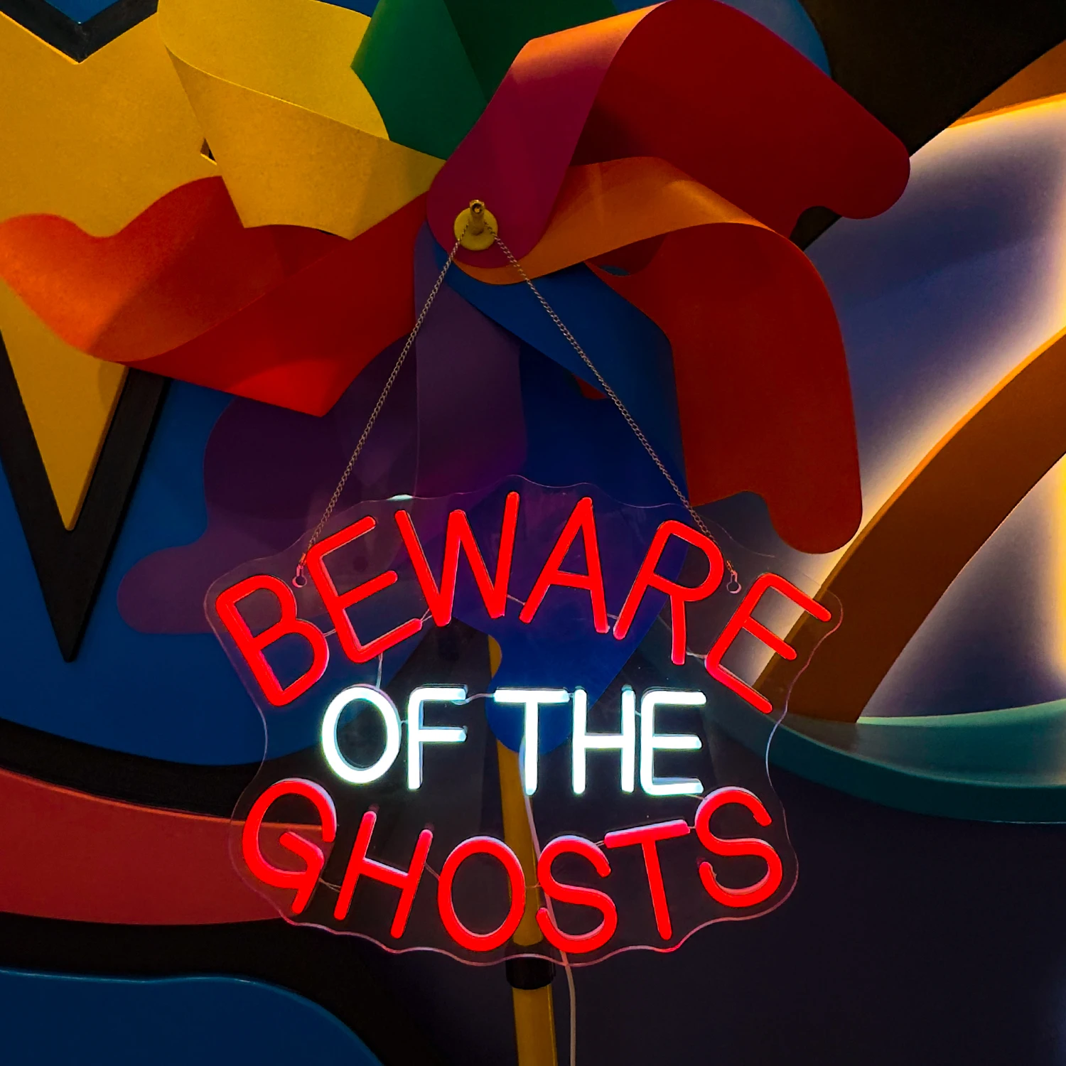 Watch Out For Ghosts Neon Sign Custom Room Wall Decoration Art Font Design 5V/12V For Bar Club Party Gaming USB Power Light