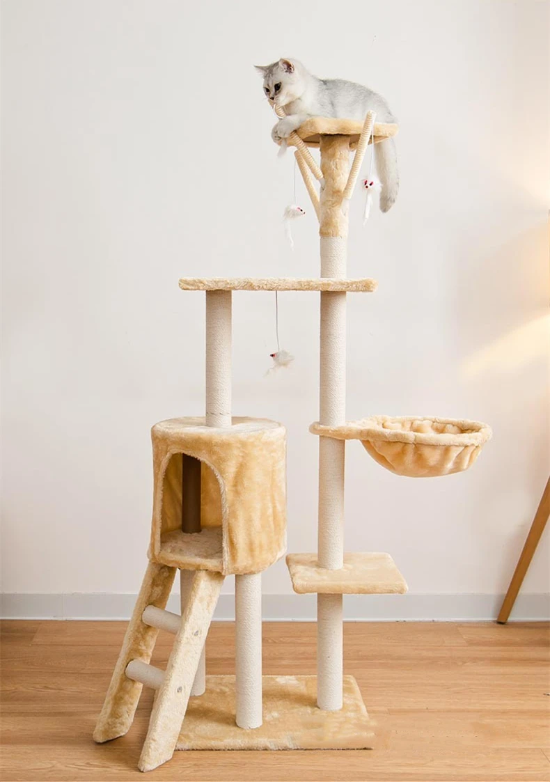 

Pet Furniture Cat Scratching Post Tree Tower With Toy and Jumping Platform Cats Scrapers Beds & Furnitures Products Toys Trees