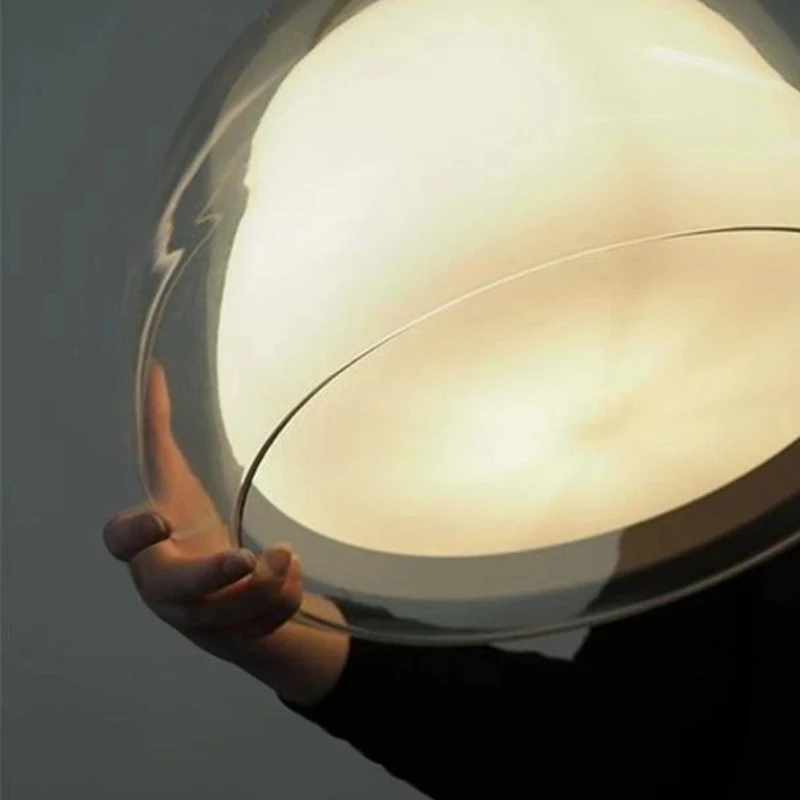Modern Double-layer Glass Pendant Lights Designer Jelly Texture Creativity Hanging Lamps Living Room Bedroom Dining Room Fixture