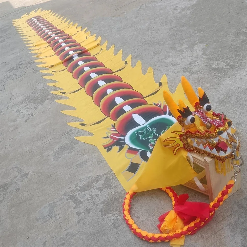 8 Meters Adults Animal Pattern Dragon Ribbon Dance With Head For One Person Festival Performance Carnival Halloween Dance Prop