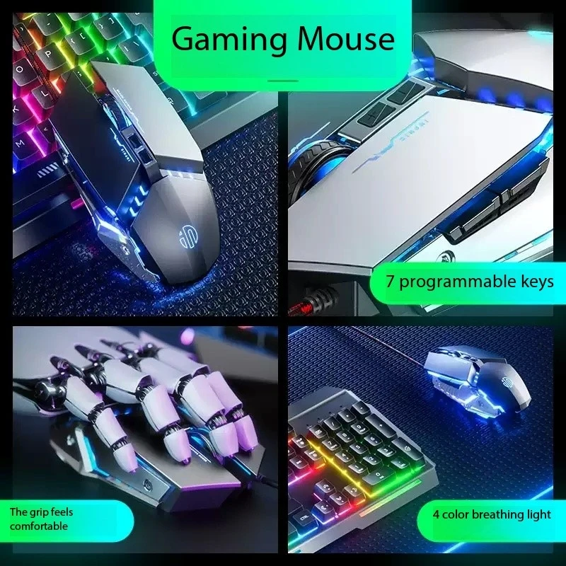 Inphic K2 бесшумная игровая проводная клавиатура для киберспорта, компьютера, офиса, металлическая взвешенная интернет-кафе, специальное предложение