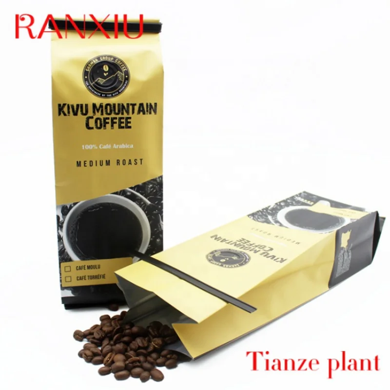 Custom Custom coffee bean packaging 250g 1kg coffee pouch with aluminium foil plastic bags for coffee packaging