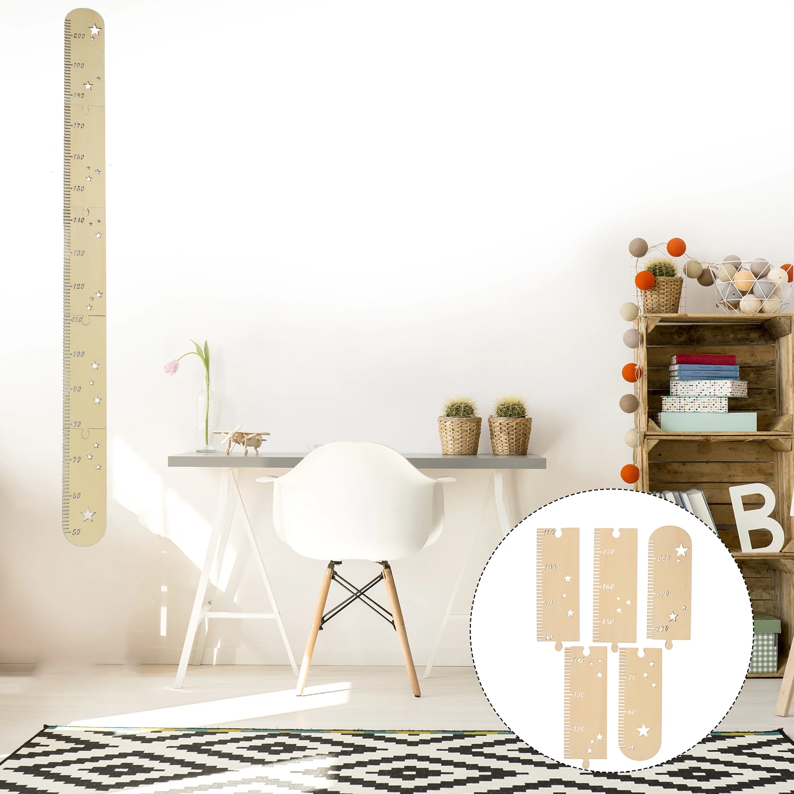 

1 Set Splicing Height Chart Nordic Style Wooden Baby Growth Chart Wall Sticker For Children Room Height Measurement Ruler Diy