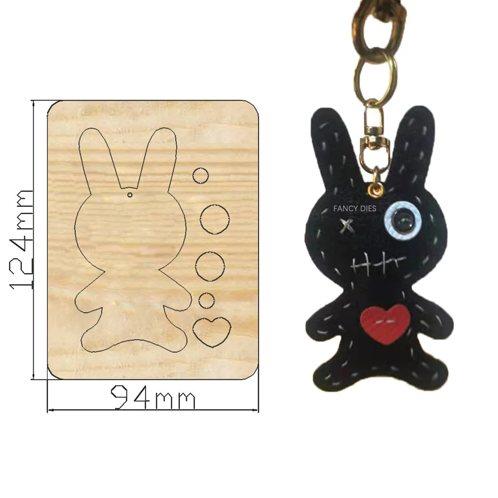 2022 New Easter Rabbit Keychain Cutting Dies Wooden Knife Die Compatible With Most Manual Die Cut Cutters