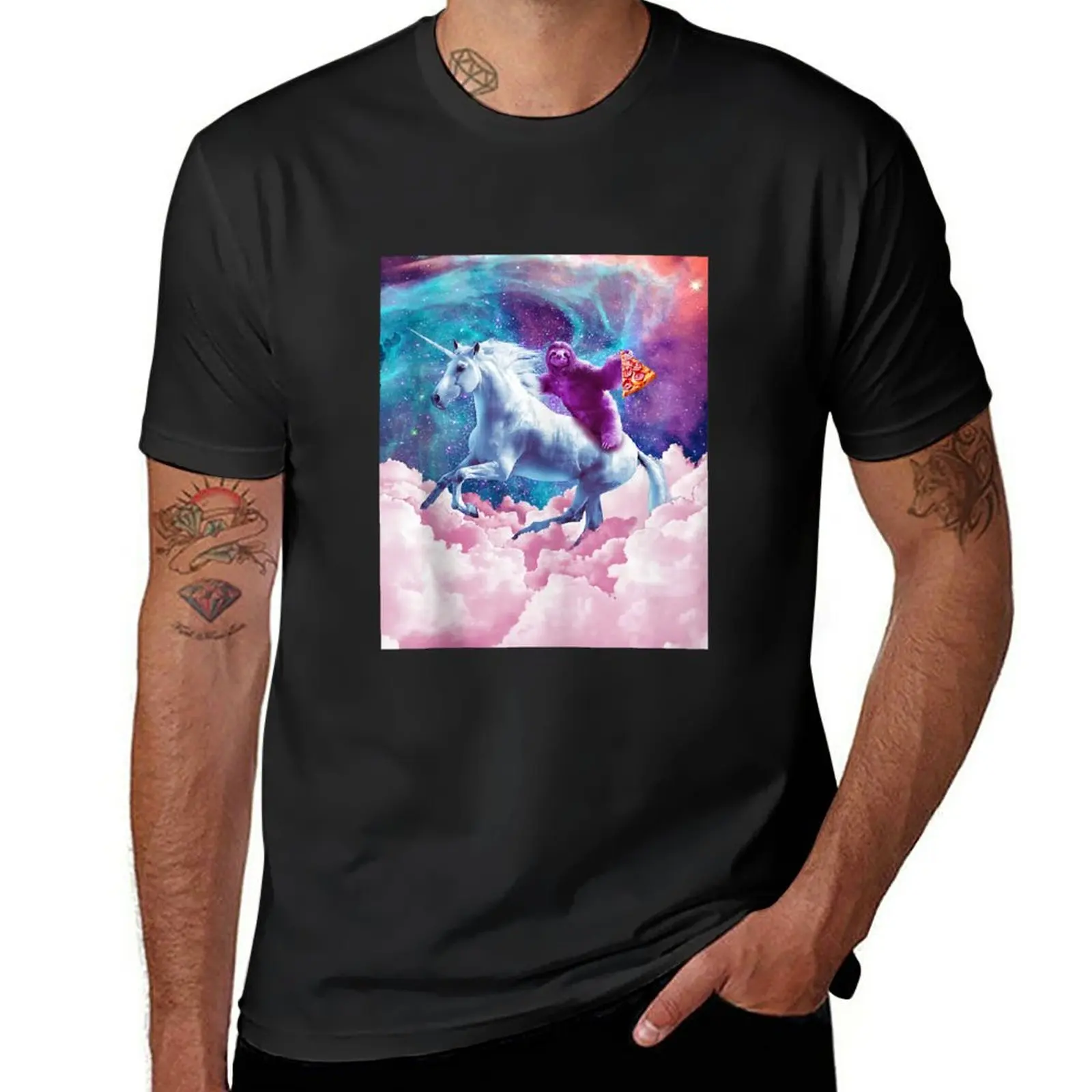 

New Space Sloth On Unicorn - Sloth Pizza T-Shirt hippie clothes new edition t shirt tops men clothing