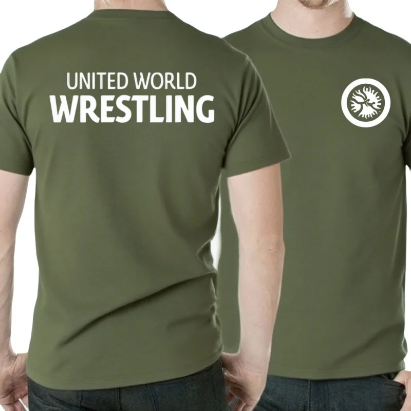 Portiva de algodón United World Wrestling UWW para hombre y mujer, divertida manga corta de verano, ropa de calle inf