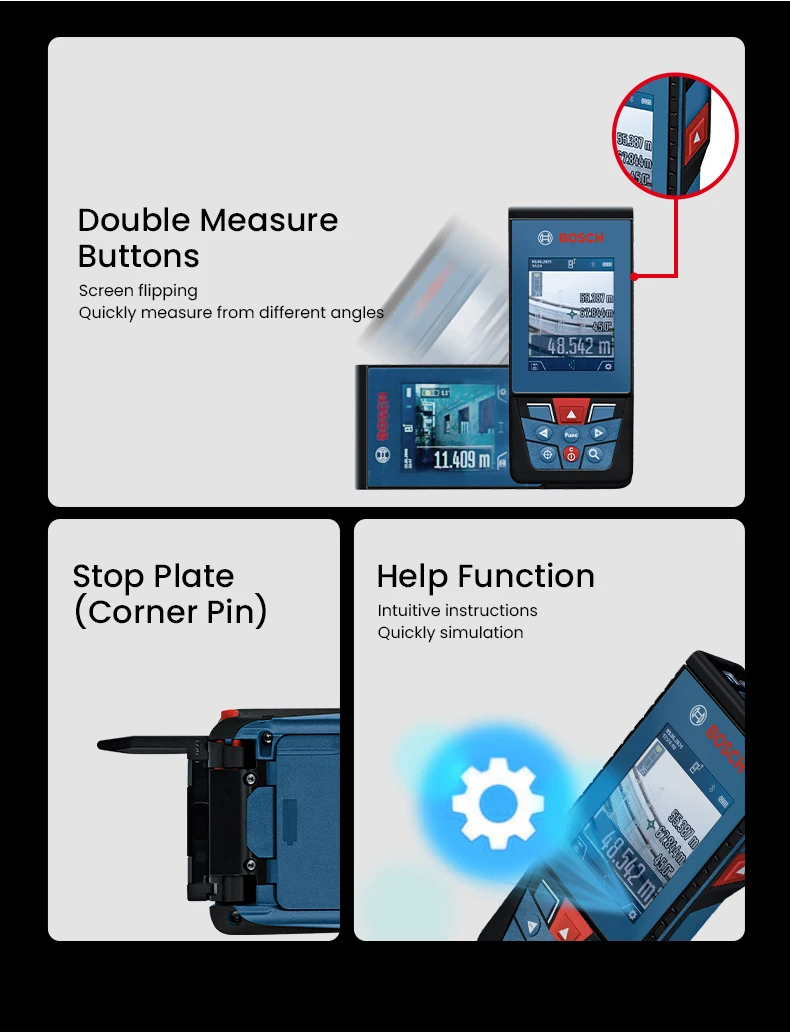 Bosch Glm 100-25 C Professional Green Laser Rangefinder 100M Measure Distance Bluetooth4.2 Hd Color Screen Distance Meter