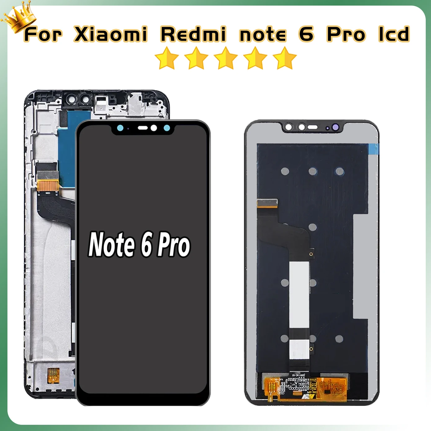 Tested 6.26\'\'LCD For Xiaomi Redmi Note 6 Pro LCD Display Touch Screen For Redmi Note 6 M1806E7TG Digitizer Assembly Replacement