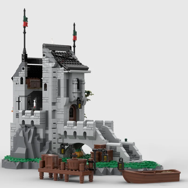 1383 PCS MOC Medieval Fortress Model Building Watch Tower Architecture Block DIY Kid Assembly Bricks Toys Useful Christmas Gift