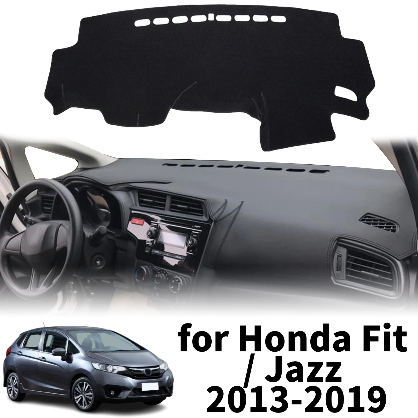 

fit for Honda Fit Jazz 2013 2014 2015-2019 GK5 Dashmat Dashboard Cover Pad Protective Carpet DashMat Sunshade Car Accessories