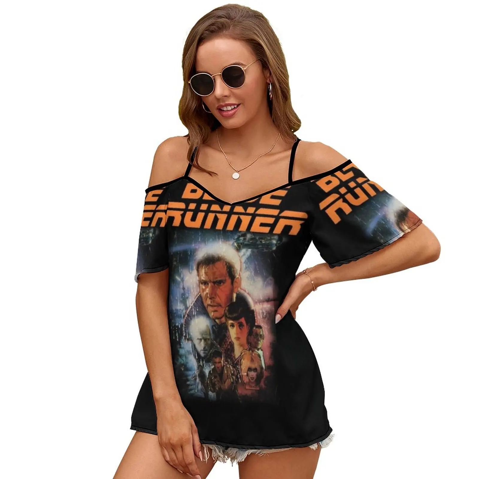 Blade Runner Shirt! Sexy And Club Fashion Female T-Shirt Short Sleeve Off Shoulder Lady T Shirts Blade Runner Phillip K Dick