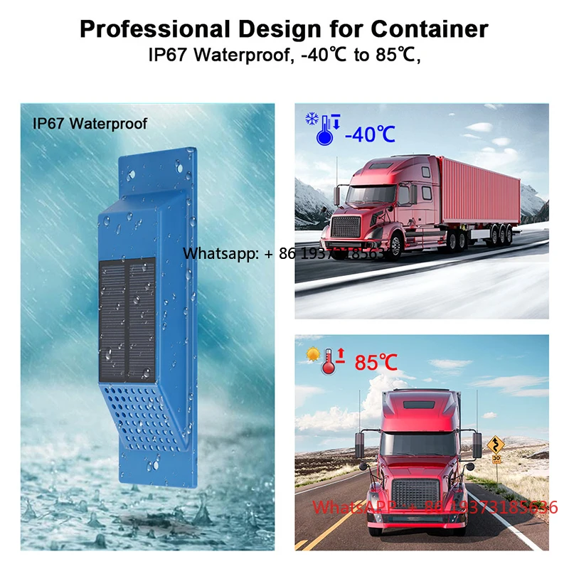 VJOY 4 سنوات حامل بواسطة لوحة طاقة شمسية TK411S حاوية نظام تتبع GPS مستشعر الباب مع حاوية SIM 4G لتحديد المواقع المقتفي #5