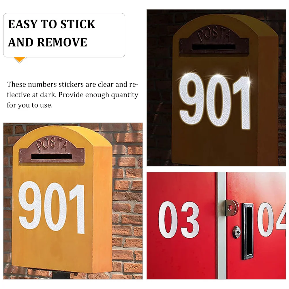 

10Sets Waterproof Reflective Number Stickers for Mailbox House Address Decals Self Adhesive Outdoor Use Mail Box Numbers