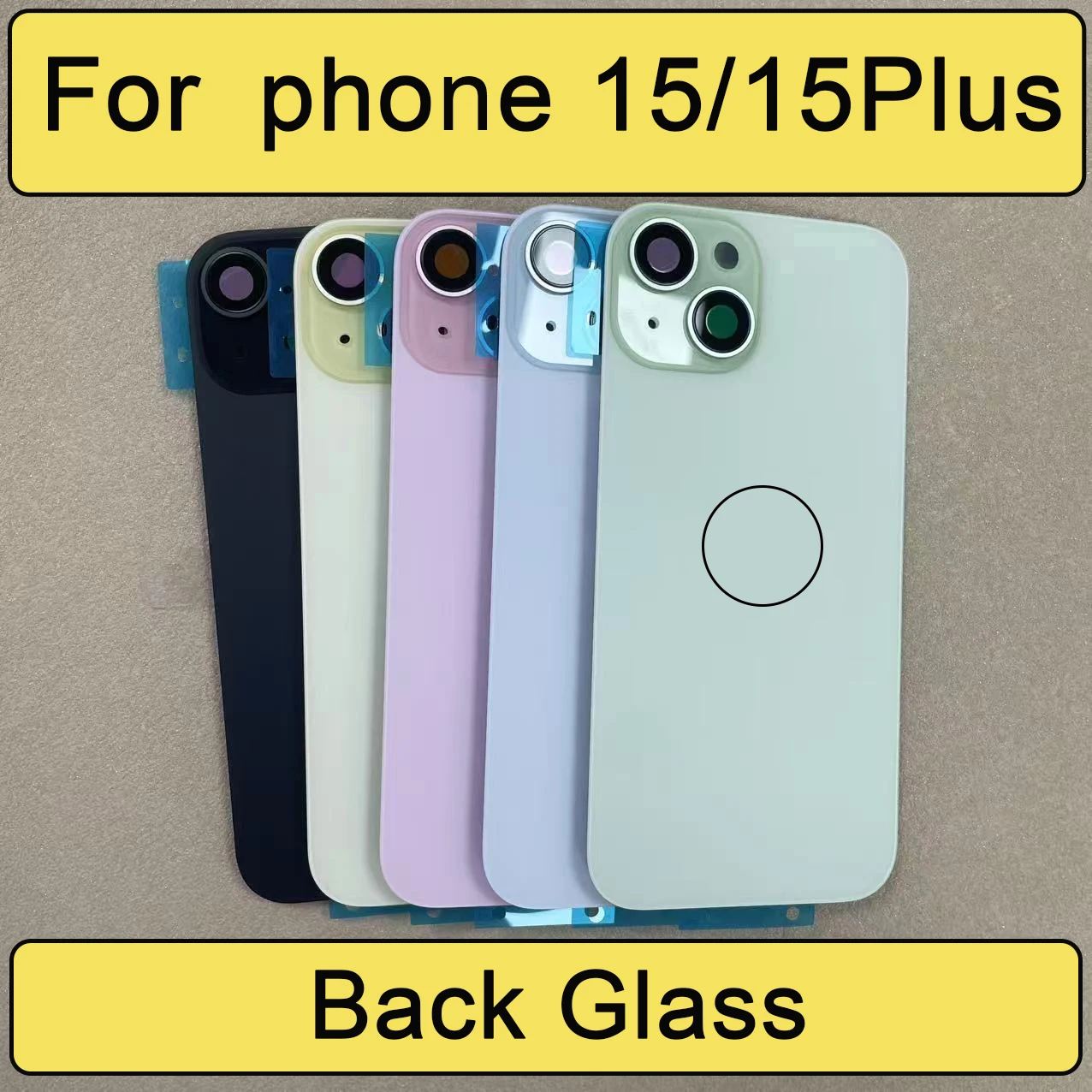 1Pc Rear Back Glass With Magnet Apply to For iPhone 15 15 Plus Back Cover Replacement Repair Door Parts Shell Glass
