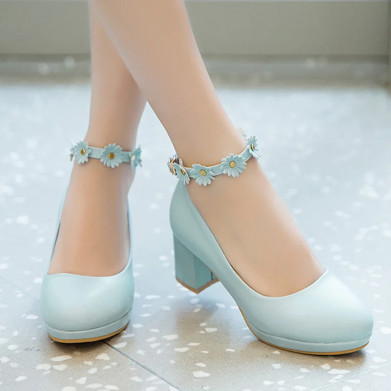 Children Girls High heel Shoes Kids Princess Sandals Fashion Flowers Women's Platform Pumps High Heels For Party Wedding 30-43