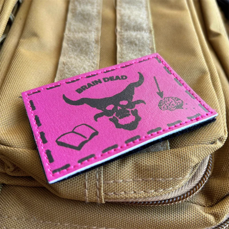 Brain Dead Demon Tactical Patch Poly Urethane Patches Fun Leather Morale Badge Hook and Loop Military Armband Backpack Sticker 3